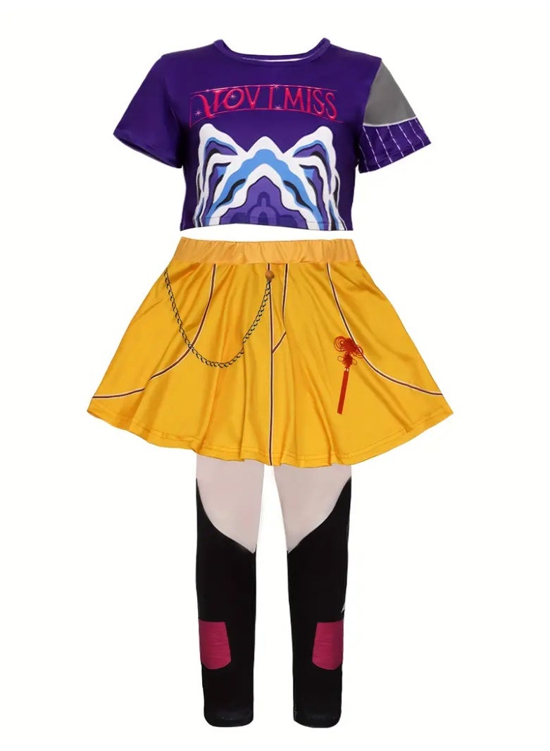 Sparklepals Kpop Demon Mira Cosplay Costume for Kids, Hunters Pop Singers Mira Idol Stage Role Play Outfits Halloween Dress Up for Women Girls - Image 4