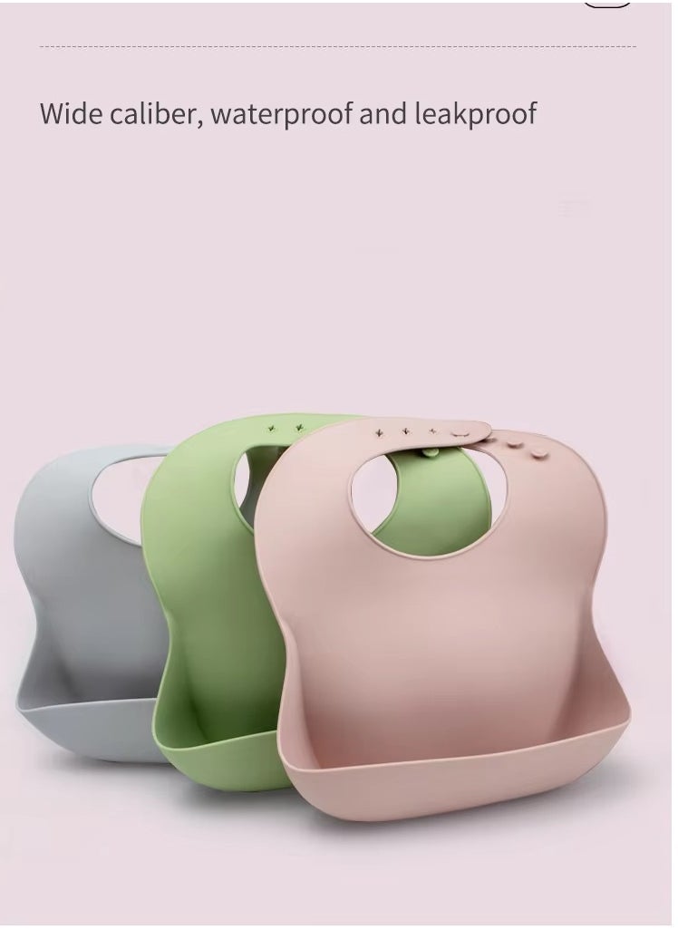 Generic 8 pieces Baby silicone feeding set/ Children's Cutlery & tableware set/ Portable, Travel friendly/ Non-toxic Food Grade Silicone/ Baby Feeding Set/ Safe & Reusable Utensils for toddlers and kids (8 Pieces/ Compartment Plate, Bowl, Short Fork & Spoon, Water Cup, Bib, Long Fork & Spoon)/ Green  - Image 4