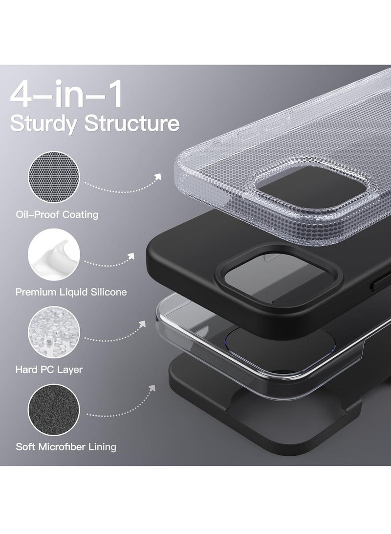 DUSALA iPhone 15 Pro Max Case, Liquid Silicone Phone Case for iPhone 15 Pro Max 6.7 Inch, Colorful Silky-Soft Protective Cover (Black) - Image 5