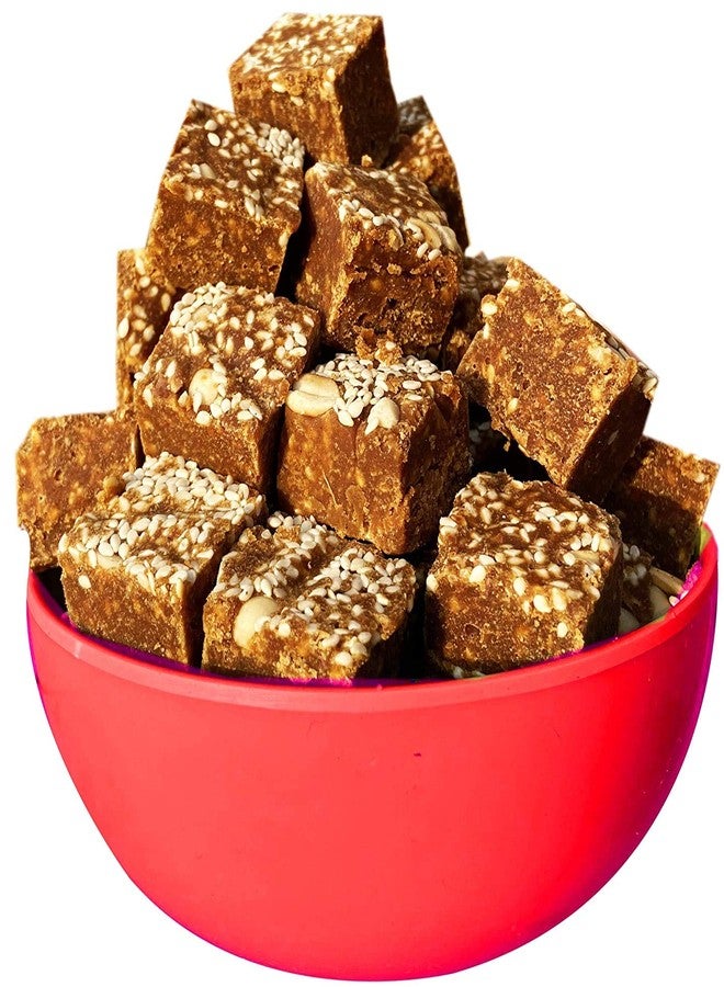 SENO Jaggery Cubs with Sesame and Roasted Peanuts, Gud with Till and Mumfali, Bellam, Khasta Gajak/Gur Gajak/Khasta Gajak - 500 Gms - Image 1