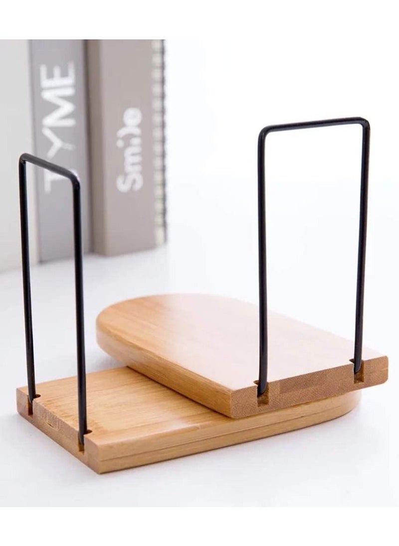 Natural Bamboo Bookend Stand