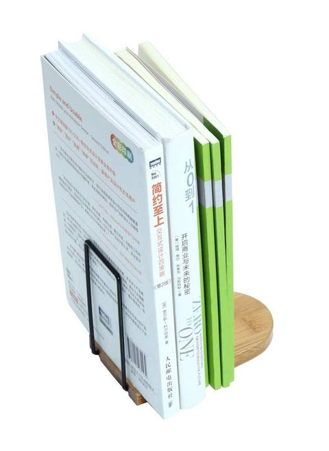 Natural Bamboo Bookend Stand