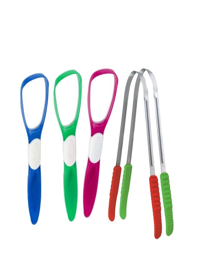 nurpi soft plastic tongue cleaner with stainless steel tongue cleaner combo pack of (2+ 3) - Image 1
