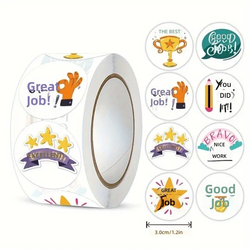Cross-border cute cartoon animals children encourage English stickers, stickers, rewards, small labels, spot  wholesale - Image 1