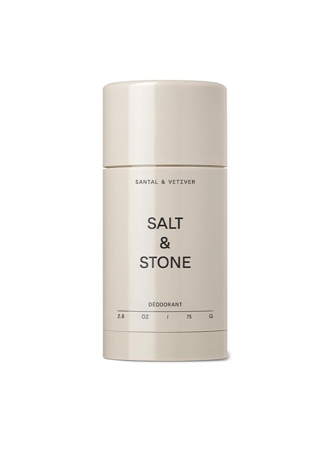 سولت اند ستون Santal & Vetiver مزيل عرق طبيعي فائق القوة للنساء والرجال ، خالي من الألومنيوم مع مستخلصات الأعشاب البحرية ، زبدة الشيا والبروبيوتيك ، خالي من البارابين والكبريتات والفثالات - Image 1