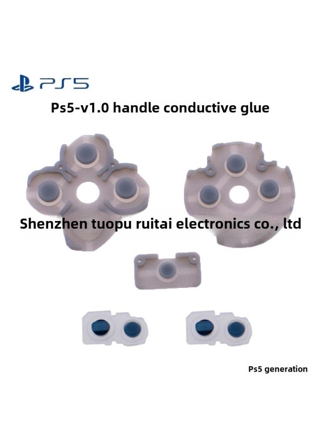 Generic - PS5 Handle Key Conductive Adhesive Cross Key L1R1 Key Rubber Pad PS5 Game Handle V1 V2V3 Conductive Adhesive-Product Color:Ps5-3 Generation Abxy Button Glue/single - Image 1