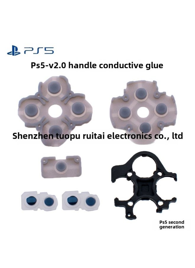 Generic - PS5 Handle Key Conductive Adhesive Cross Key L1R1 Key Rubber Pad PS5 Game Handle V1 V2V3 Conductive Adhesive-Product Color:Ps5-3 Generation Abxy Button Glue/single - Image 1