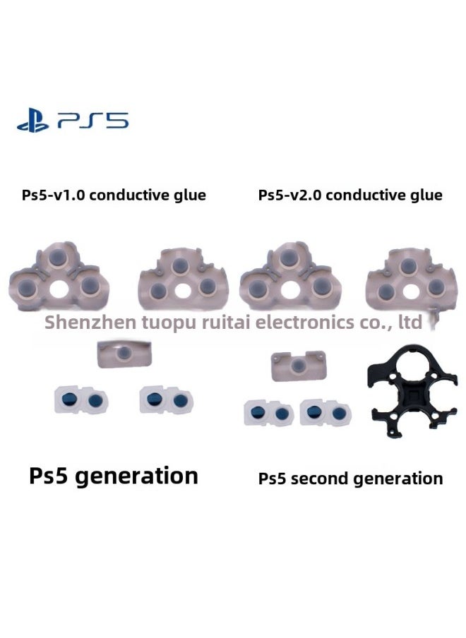 Generic - PS5 Handle Key Conductive Adhesive Cross Key L1R1 Key Rubber Pad PS5 Game Handle V1 V2V3 Conductive Adhesive-Product Color:Ps5-3 Generation Abxy Button Glue/single - Image 1