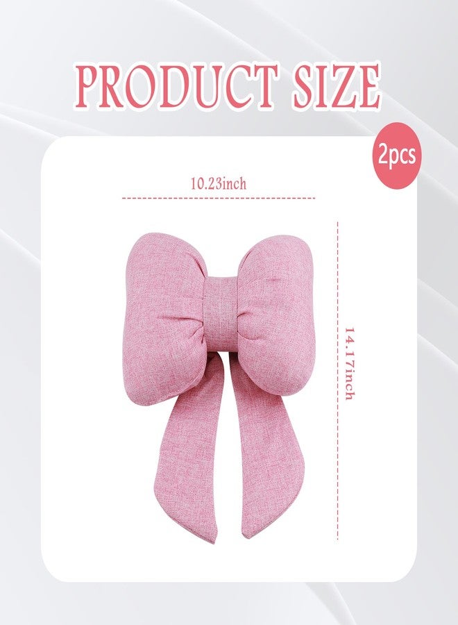 Figpade 2PCS Cute Bow Car Headrest Pillow,Comfortable & Breathable Car Neck Pillows for Relief Neck Fatigue,Universal Head Rest Pillow for Cars Decoration as Birthday Gifts for Women,Girl (Pink/2PCS) - Image 2