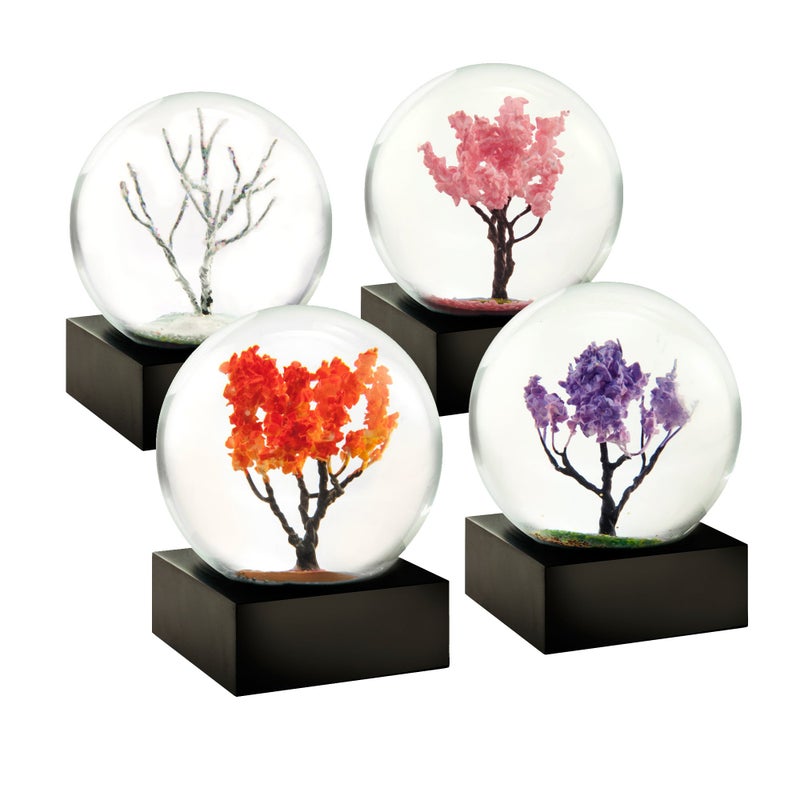CoolSnowGlobes Four Seasons Winter Spring Summer Autumn Set of Four Mini Cool Snow Globes - Image 1