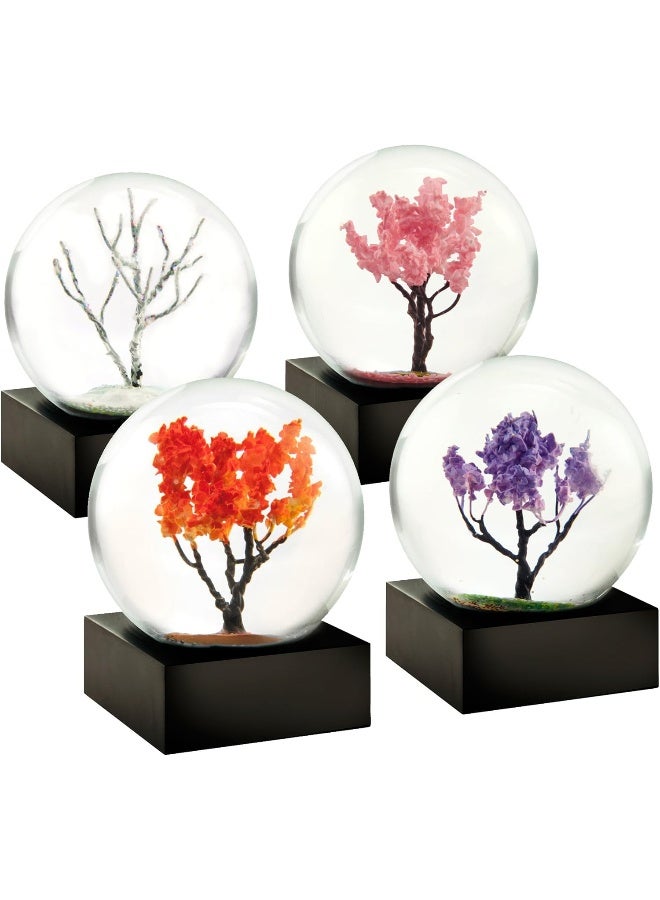 CoolSnowGlobes Four Seasons Winter Spring Summer Autumn Set of Four Mini Cool Snow Globes - Image 2