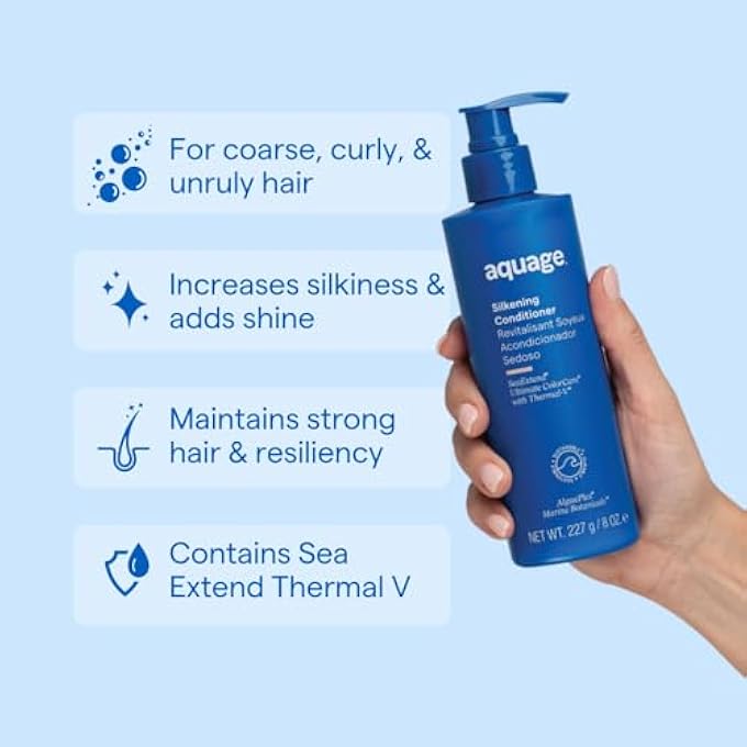 Aquage SEAEXTEND SILKENING CONDITIONER - IMPROVES MANAGEABILITY AND PREPARES HAIR FOR SLEEK, SMOOTH STYLING WITH FRIZZ-FREE RESULTS, 8 OZ - Image 3