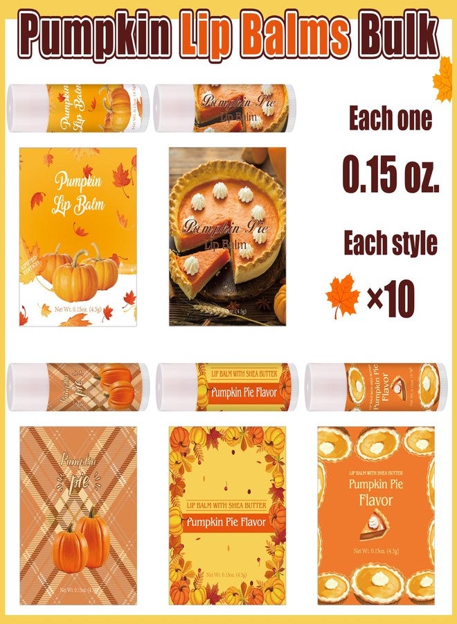 Siifert 50 Pcs Fall Pumpkin Pie Scented Lip Balms Favors Bulk Halloween Party Gifts Lip Balms Fall Autumn Thanksgiving Party Gifts Basket Stuffers Goodie Bag Favors for Women Men Employee - Image 2