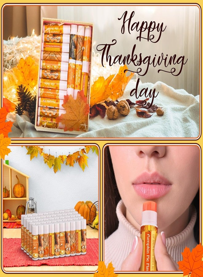 Siifert 50 Pcs Fall Pumpkin Pie Scented Lip Balms Favors Bulk Halloween Party Gifts Lip Balms Fall Autumn Thanksgiving Party Gifts Basket Stuffers Goodie Bag Favors for Women Men Employee - Image 4