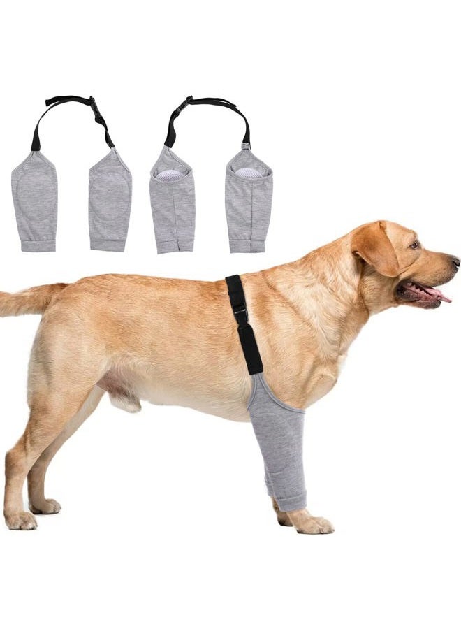 IDOMIK Dog Recovery Suit for Front Legs, Dog Recovery Sleeves After Surgery with Elastic Band, Soft Protective Elbow Braces for Medium Large Dogs, Cone Collar Alternative to Stop Licking Leg Wounds,Grey,XL - Image 1