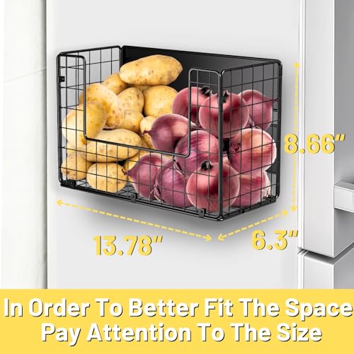 Ofiray-home Magnetic Shelf for Fridge, Fruit Potato & Onion Storage Bins, Pantry Organizers & Storage, Large Container Magnetic Basket for Refrigerator, Kitchen Counter, Cabinet, Magnetic Fridge Organizer - Image 5