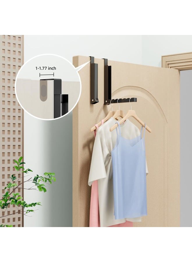 BAKON Over The Door Hanger Folding Clothes Drying Rack, Folding Hanging Coat Rack for Indoor Laundry Room Compact Small Space Foldable Portable Clothing Hanger Hook Collapsible- 2 Pack(Black) - Image 2
