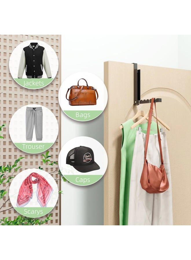 BAKON Over The Door Hanger Folding Clothes Drying Rack, Folding Hanging Coat Rack for Indoor Laundry Room Compact Small Space Foldable Portable Clothing Hanger Hook Collapsible- 2 Pack(Black) - Image 3