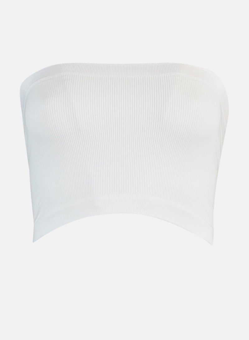 trendyol White Seamless/Seamless Light Support/Shaping Strapless Knitted Sports Bra TWOAW20BS0018 - Image 5
