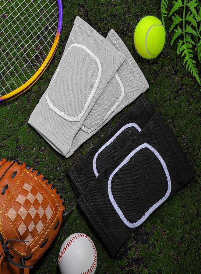 Unittype 2 Pair Elbow Pads Volleyball Sport Breathable Protective Support Gel Pad Arm Compression Sleeves for Teen Girls Boys Basketball Football Skating(Black, Gray) - Image 3