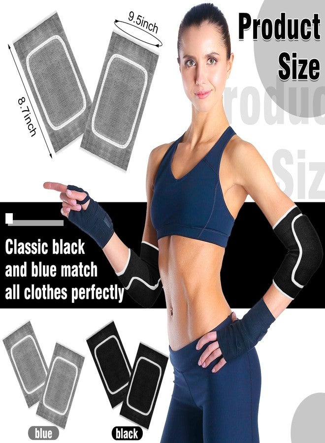 Unittype 2 Pair Elbow Pads Volleyball Sport Breathable Protective Support Gel Pad Arm Compression Sleeves for Teen Girls Boys Basketball Football Skating(Black, Gray) - Image 2