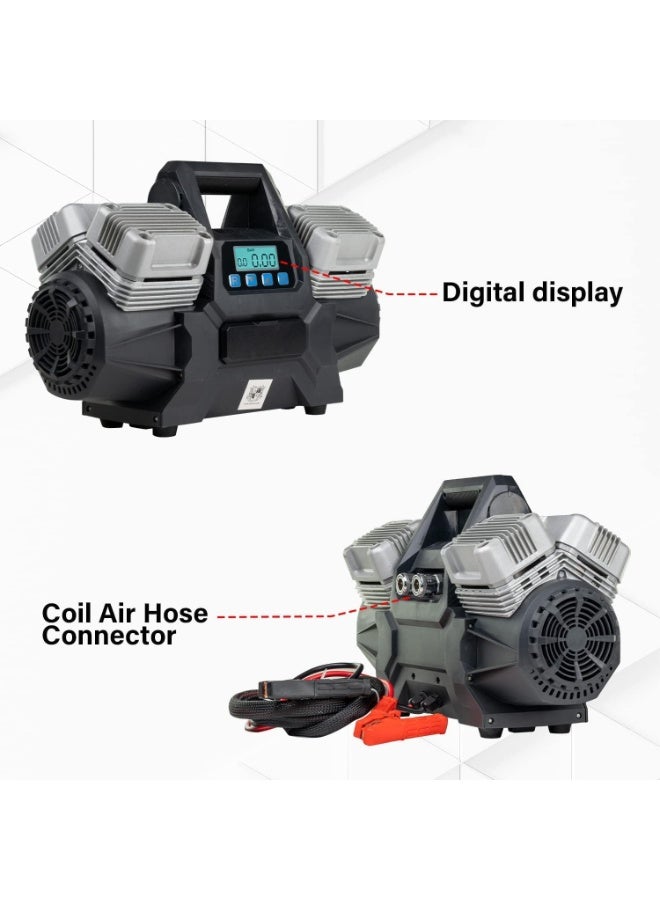 Ukmaster 4 Cylinder Car Air Compressor Ultra Extreme 4x4 Tire Super Air Flow Portable 12V Tire Inflator for Car, Truck, Bicycle football & Other Inflatables With Carry Bag - Image 4