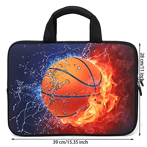 HAPLIVES 14 15 15.4 15.6 inch Laptop Handle Bag Computer Protect Case Pouch Holder Notebook Sleeve Neoprene Cover Soft Carrying Travel Case for Dell Lenovo Toshiba HP Chromebook ASUS Acer (Cool Basketball) - Image 2
