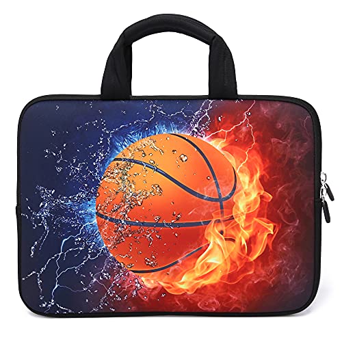 HAPLIVES 14 15 15.4 15.6 inch Laptop Handle Bag Computer Protect Case Pouch Holder Notebook Sleeve Neoprene Cover Soft Carrying Travel Case for Dell Lenovo Toshiba HP Chromebook ASUS Acer (Cool Basketball) - Image 1