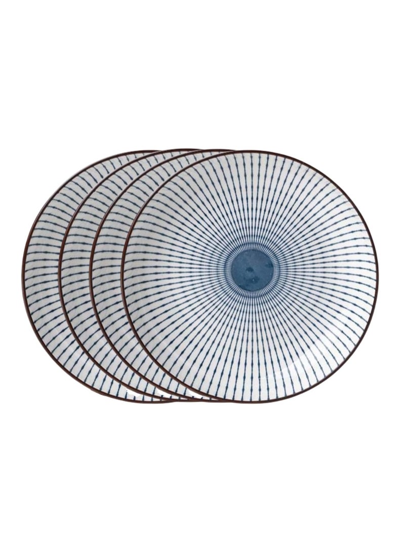 ريد ليف أطباق عشاء سيراميك من RedLeaf مقاس 8 بوصات - مجموعة من 4 أطباق دائرية للحلوى أو السلطة، أطقم أدوات العشاء، آمنة للاستخدام في الميكروويف والفرن وغسالة الأطباق (Spring Sun) - Image 1