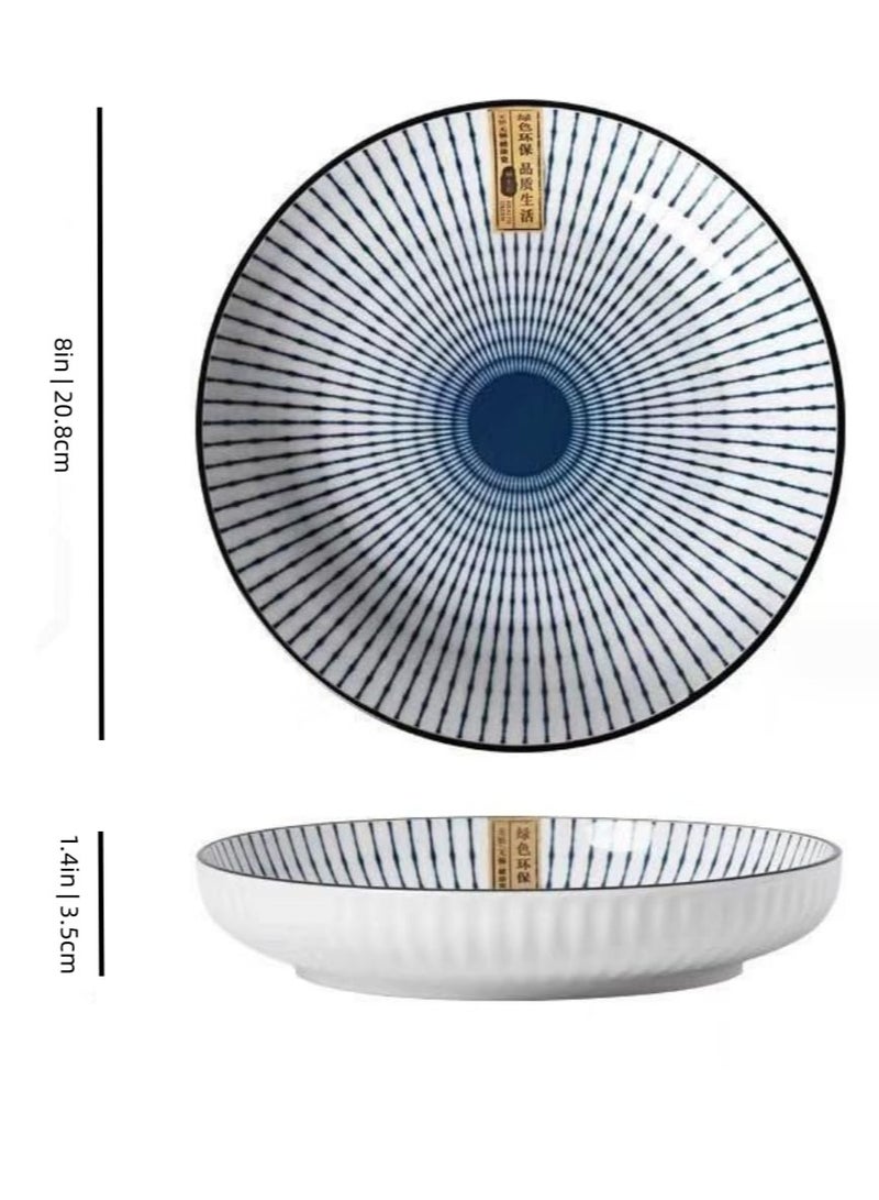 ريد ليف أطباق عشاء سيراميك من RedLeaf مقاس 8 بوصات - مجموعة من 4 أطباق دائرية للحلوى أو السلطة، أطقم أدوات العشاء، آمنة للاستخدام في الميكروويف والفرن وغسالة الأطباق (Spring Sun) - Image 2