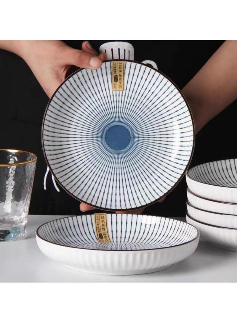 ريد ليف أطباق عشاء سيراميك من RedLeaf مقاس 8 بوصات - مجموعة من 4 أطباق دائرية للحلوى أو السلطة، أطقم أدوات العشاء، آمنة للاستخدام في الميكروويف والفرن وغسالة الأطباق (Spring Sun) - Image 3