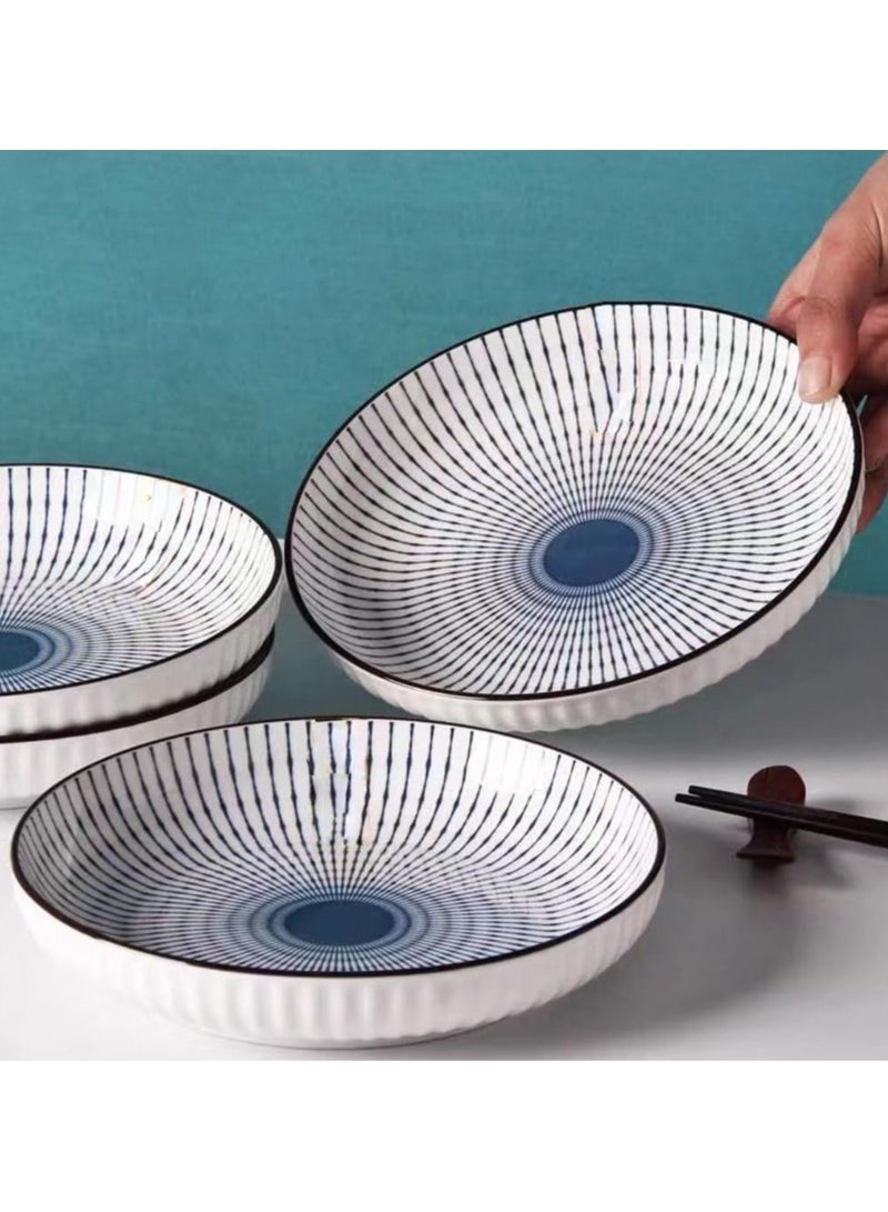 ريد ليف أطباق عشاء سيراميك من RedLeaf مقاس 8 بوصات - مجموعة من 4 أطباق دائرية للحلوى أو السلطة، أطقم أدوات العشاء، آمنة للاستخدام في الميكروويف والفرن وغسالة الأطباق (Spring Sun) - Image 5