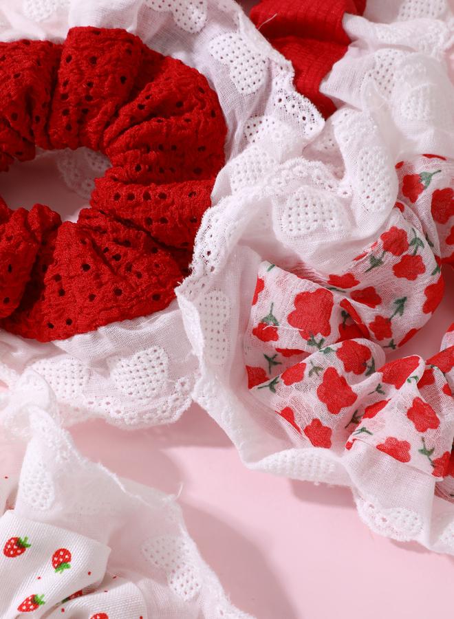 Take Two Pack of 4 - Floral Lace Hair Ties - Image 3