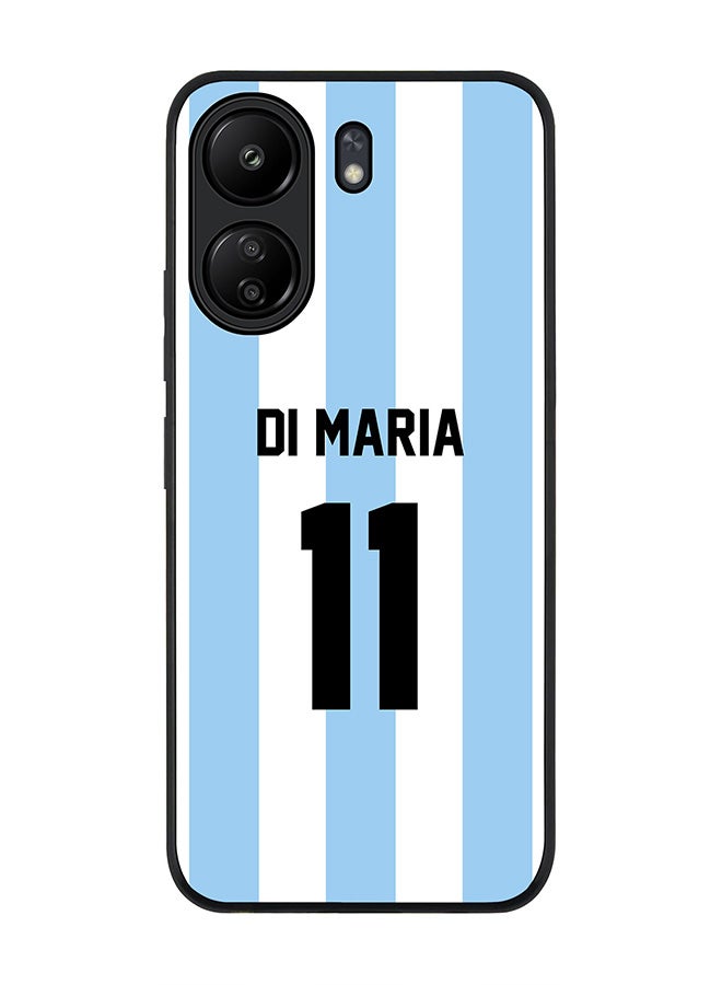 Stylizedd Rugged Black edge case for Xiaomi Poco C65, Slim fit Soft Case Flexible Thin Cover- Football Team-Argentina, Player Name-Di Maria - Image 1