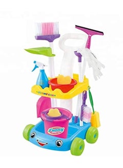 Generic Big Size Cleaning Mop Trolley 29 Pcs Housekeeping Set Toys - Little Helper Cleaning Trolley Cart with Many Cleaning Kit Accessories  - Image 1