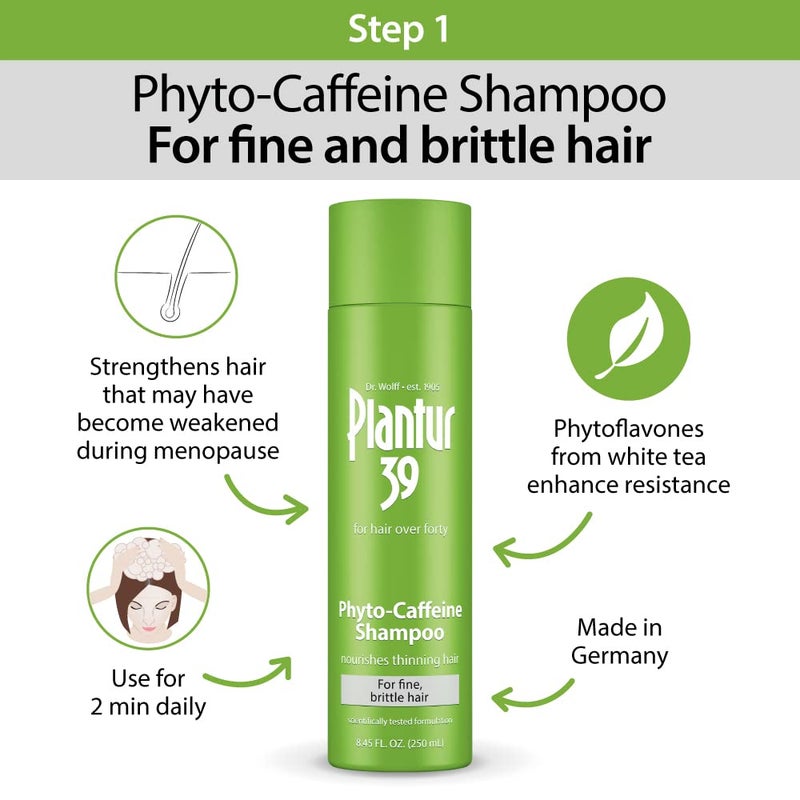 Plantur 39 Phyto-Caffeine Shampoo and Conditioner Set for Colored, Stressed Hair - 8.45 fl oz and 5.07 fl oz - Image 2