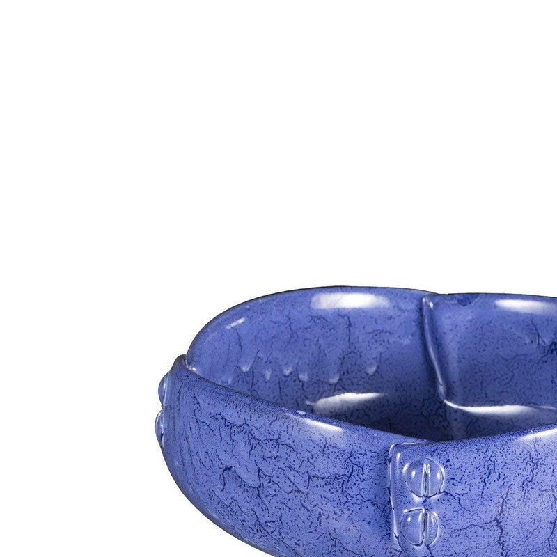 Caffeine Ceramic Handmade Blue Crackle Buttoned Serving Bowl 6.5 Inch (Set of 1) - Image 3