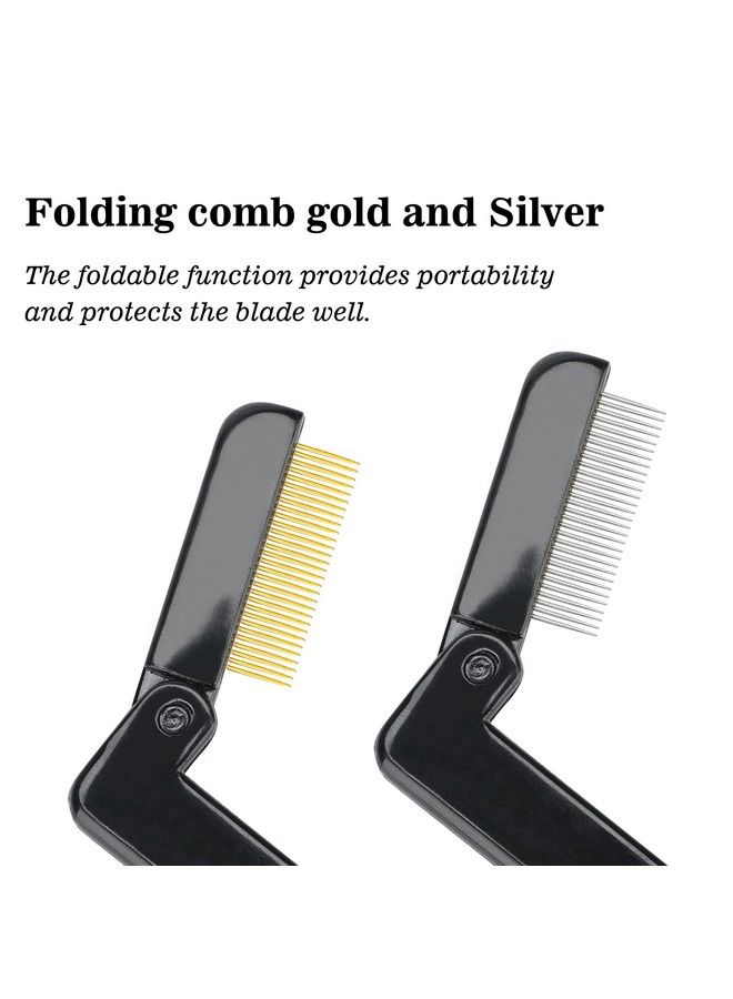 g2plus 2Pcs Folding Eyelash Combeyebrow Comb Metal Teeth Professional Tool For Define Lash & Brow (Black) - Image 5