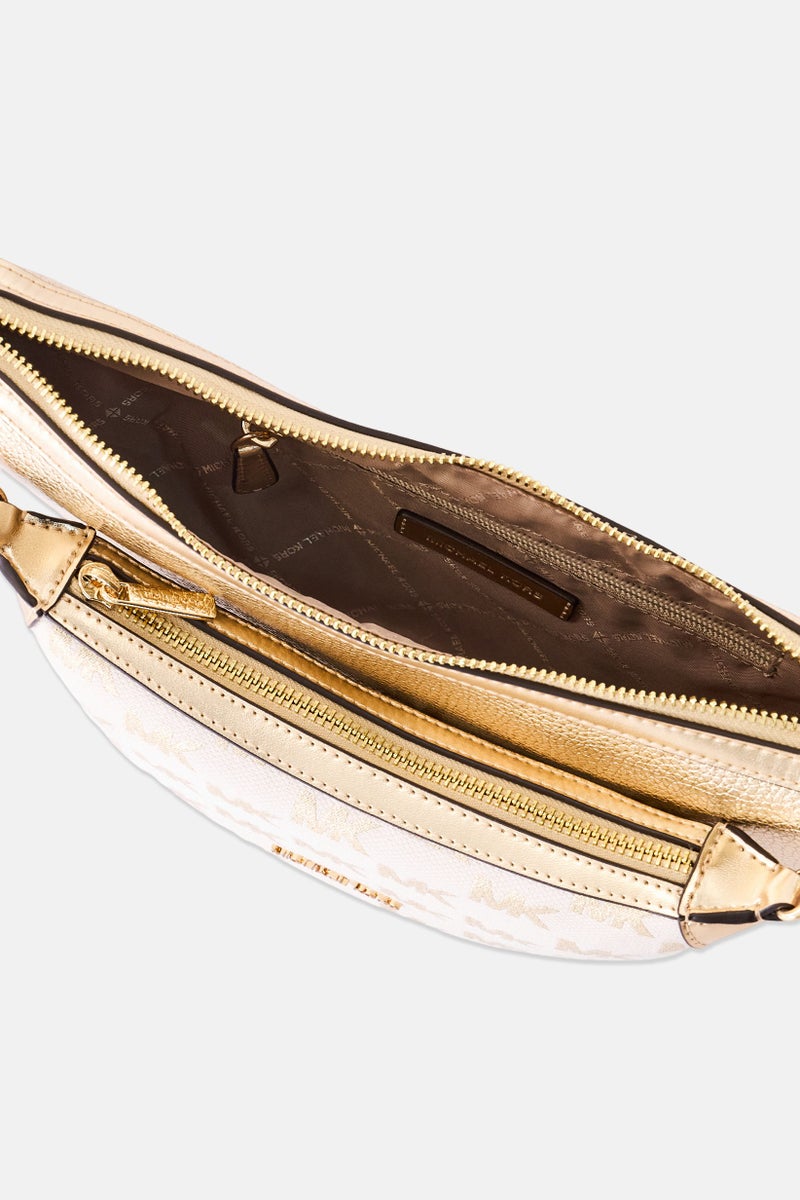 Michael Kors Women 2 In 1 Brand Logo Shoulder Bag, Gold - Image 5