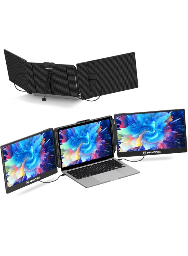 Maxfree S2 Triple Monitor for Laptop, 14'' Laptop Monitor Extender Plug & Play, 1080P HD Portable Laptop Screen Extender for 13-17'' Laptops, Compatible with Windows/Mac/Surface/Android/Switct  - Image 5