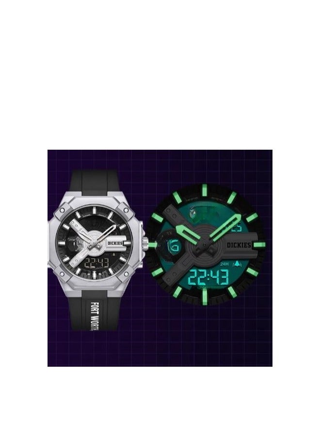 Dickies ساعة رياضية متعددة الوظائف مع عرض مزدوج وضوء ليلي مقاوم للماء للطلاب - Image 3