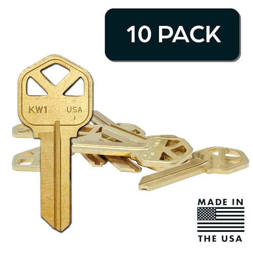 SUMMIT DOORWARE Kwikset Key Blanks in Premium Brass Quality | KW1 Uncut Blank Keys for Home and Professional Use | Pack of 10 Keys - Image 2