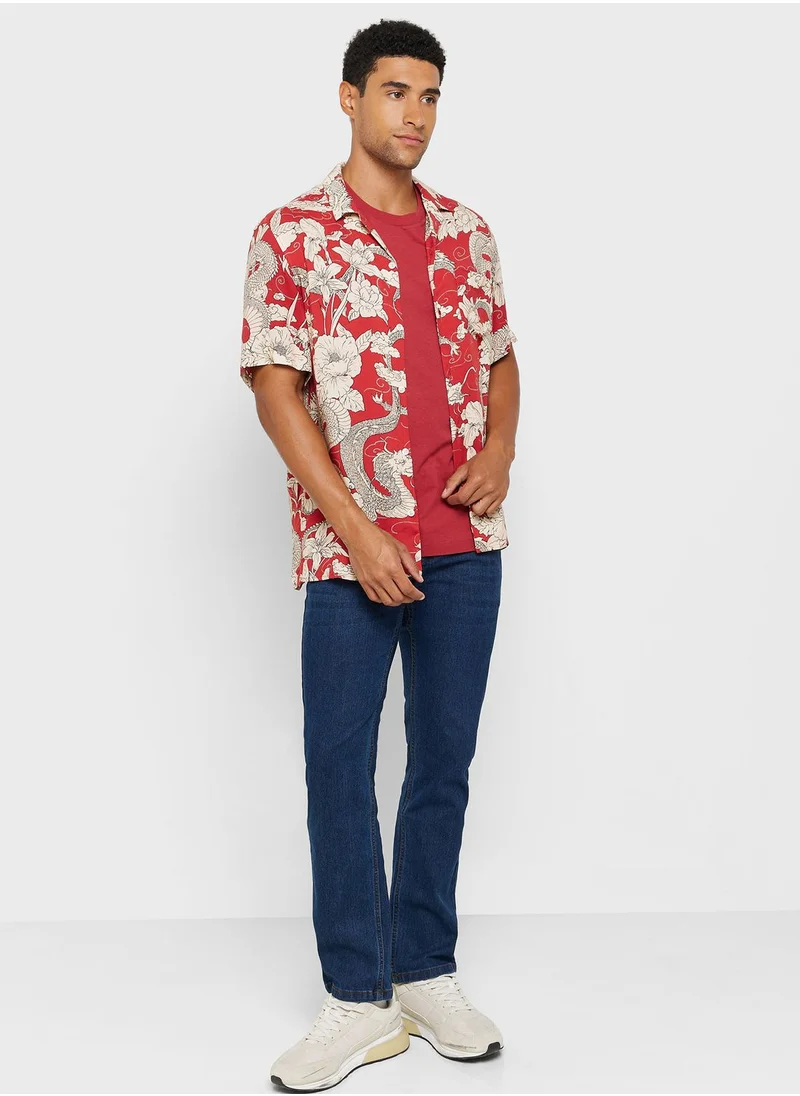 مانجو مان Floral Print Relaxed Fit Shirt