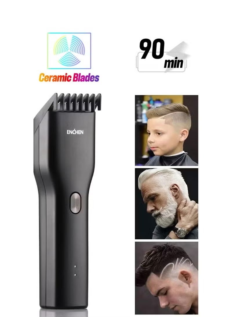 إنشن ماكينة قص الشعر اللاسلكية، ماكينة تشذيب شعر الكل في واحد للرجال، طول قص الشعر من 0.7 مم إلى 21 مم، سرعتان، شحن سريع عبر USB، مع زيت، مجموعة تشذيب اللحية الكهربائية الاحترافية للرجال وحلاقي الأطفال - Image 1