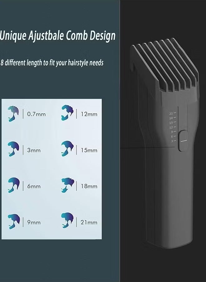 إنشن ماكينة قص الشعر اللاسلكية، ماكينة تشذيب شعر الكل في واحد للرجال، طول قص الشعر من 0.7 مم إلى 21 مم، سرعتان، شحن سريع عبر USB، مع زيت، مجموعة تشذيب اللحية الكهربائية الاحترافية للرجال وحلاقي الأطفال - Image 5