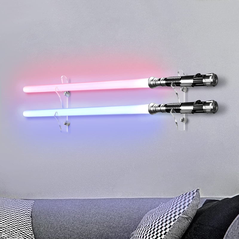 TOPNEW Lightsaber Wall Mount Lightsaber Stand Wall Display Acrylic Light Saber Wall Display Rack Suitable for Swords Light Saber Gift for Lightsaber CollectorsTransparent
