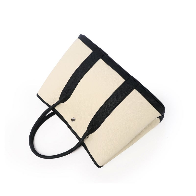 Factory Fashion Leather Women'S Bag Color Matching Garden Bag Portable Shoulder Messenger Bag Top Layer Cowhide Bag-Full Leather - Image 5