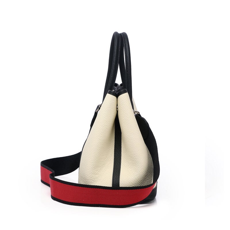Factory Fashion Leather Women'S Bag Color Matching Garden Bag Portable Shoulder Messenger Bag Top Layer Cowhide Bag-Full Leather - Image 4