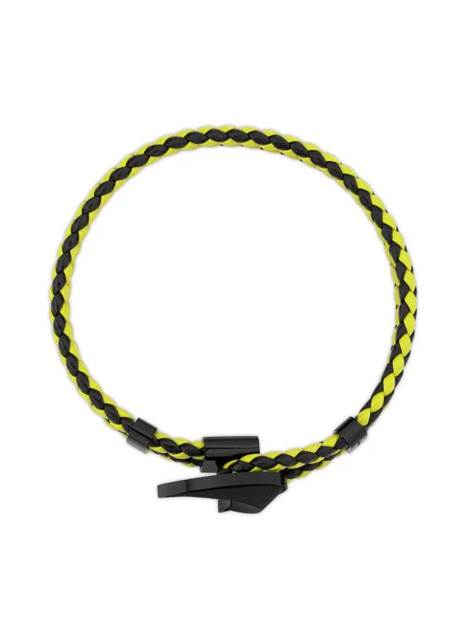 مكلارين Afiliet Leather Yellow and Black Bracelet for Men (Small)