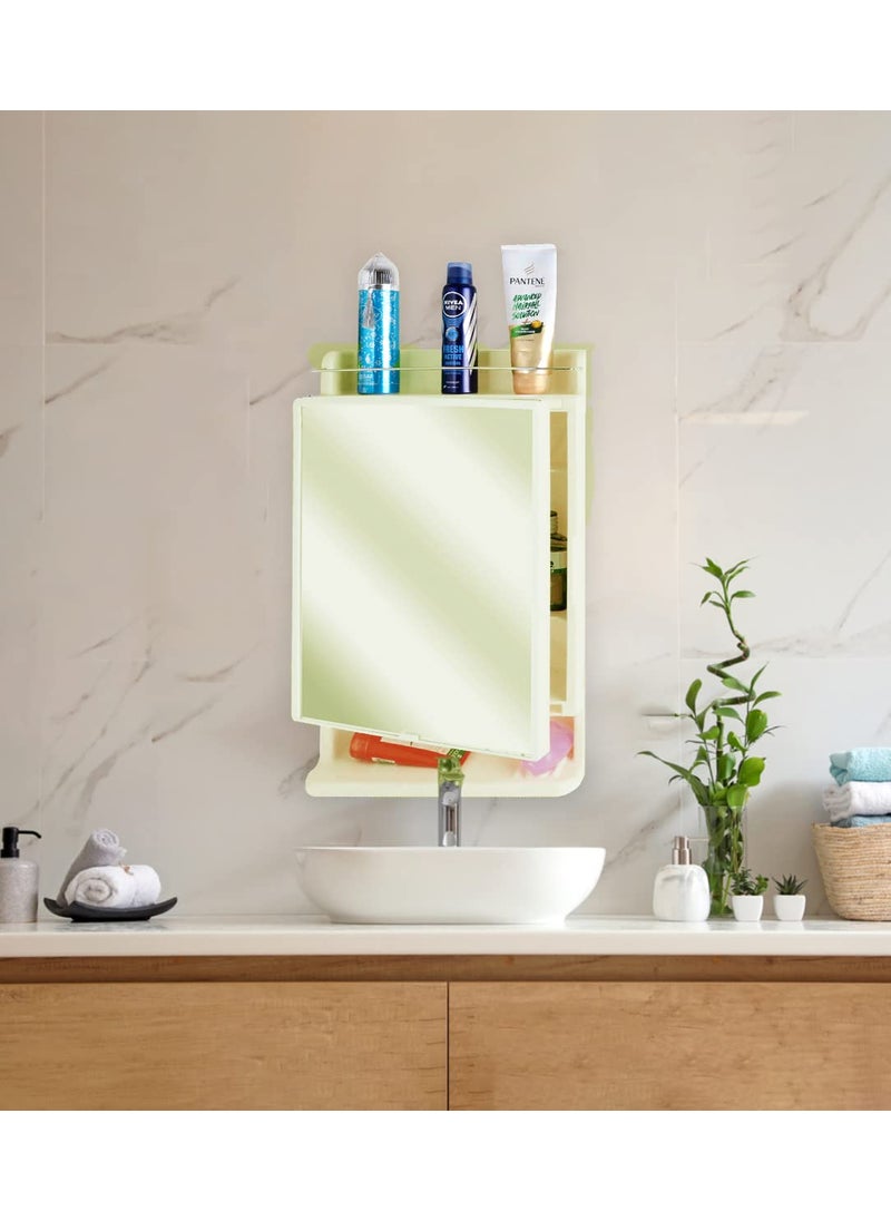 BRANCO BRANCO Royal Look Mirror Cabinet Bathroom Mirror Cabinet Makeup Accessories Organizer Strong and Heavy Space Clothes Organizer Corner Cabinet with Mirror Plastic  - Image 4